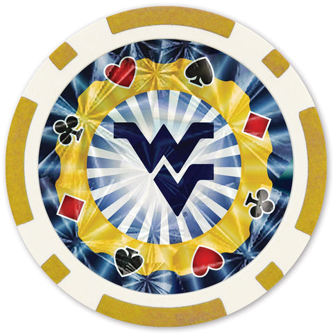 West Virginia Poker Chips - Officially Licensed 20 Piece Casino-Style Set Poker Chips & Sets - YinzerShop