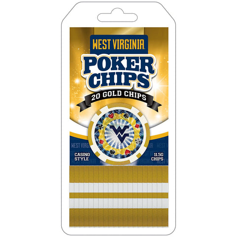 West Virginia Poker Chips - Officially Licensed 20 Piece Casino-Style Set Poker Chips & Sets - YinzerShop
