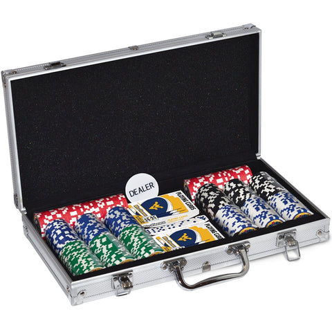 West Virginia Poker Set - Official NCAA Casino Poker Chips With Aluminum Case Poker Chips & Sets - YinzerShop
