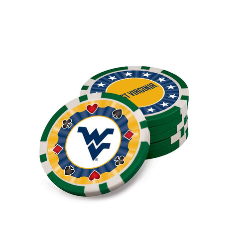 West Virginia Poker Set - Official NCAA Casino Poker Chips With Aluminum Case Poker Chips & Sets - YinzerShop