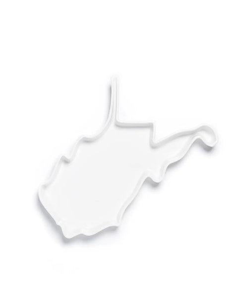 West Virginia State Plate - Porcelain Serving Platter With Glossy White Glaze - YinzerShop