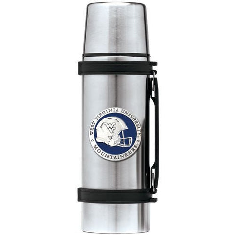 West Virginia Thermos | College Helmet Thermos 1 Liter - Handcrafted Pewter Design, Made in USA Thermos - YinzerShop