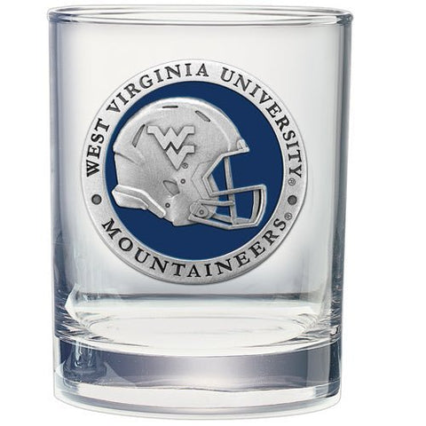 West Virginia University Helmet Double Old Fashioned Glass Double Old Fashioned Glass - YinzerShop