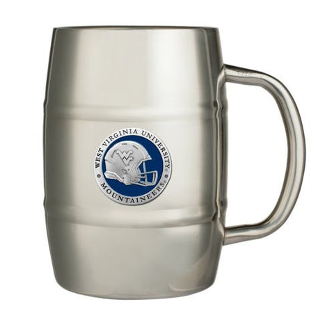 West Virginia University Keg Mug – 16 Ounce Stainless Steel Mug with 3D Sculpted Design Keg Mug - YinzerShop