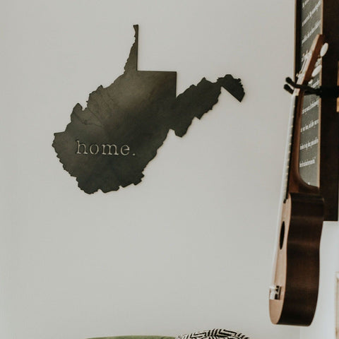 West Virginia Wall Decor - Rustic Metal Wall Art Steel Hanging Sign 18x15 Wall Decor - YinzerShop