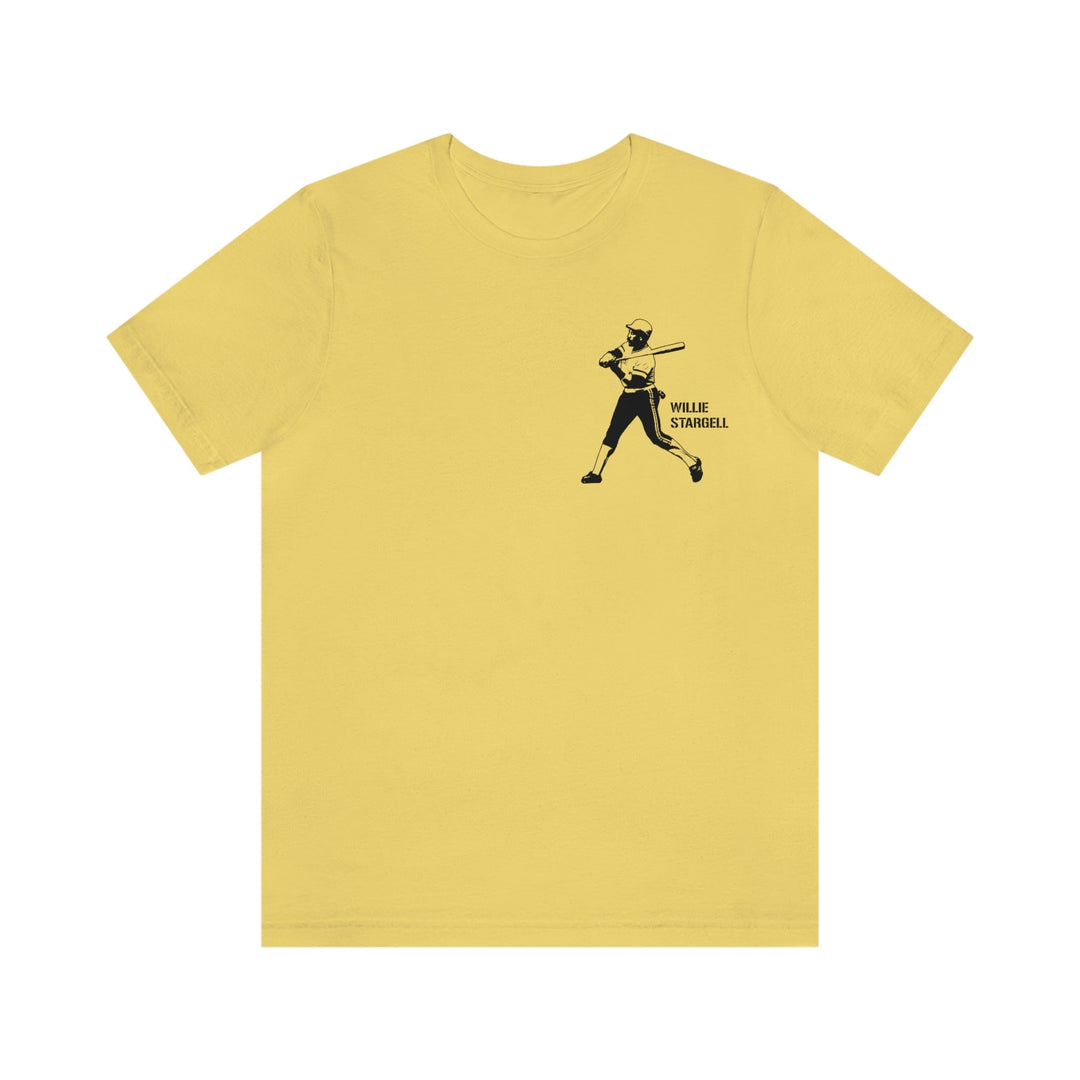 Willie Stargell Legend T-Shirt - Back-Printed Graphic Tee T-Shirt Printify Yellow S 