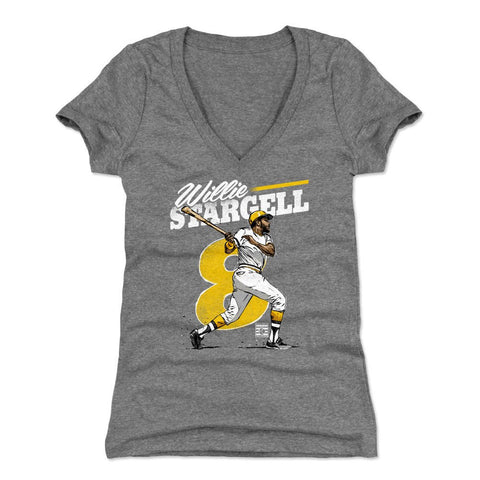 Willie Stargell T-Shirt – Retro Baseball Tee | Slim Fit Short Sleeve Shirt Women's V-Neck T-Shirt - YinzerShop