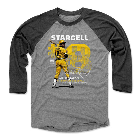 Willie Stargell T-shirt - Throwback Baseball Shirt | Raglan Sleeve Tee, Polyester Cotton Blend Men's Baseball T-Shirt - YinzerShop