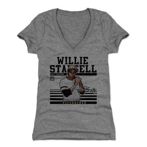 Willie Stargell Women's V-Neck T-Shirt - Slim Fit Soft Casual Tee Women's V-Neck T-Shirt - YinzerShop