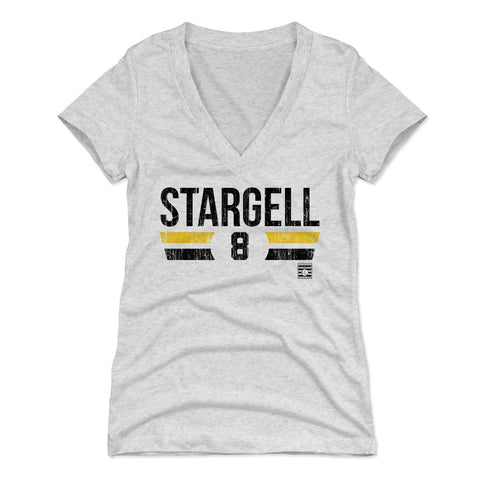 Willie Stargell Women's V-Neck T-Shirt – Slim Fit Tri Color Tee With Deep V Collar Women's V-Neck T-Shirt - YinzerShop