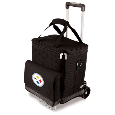 Wine Carrier Cooler Tote – Pittsburgh Steelers 6-Bottle Insulated Wine Bag with Trolley Licensed - YinzerShop