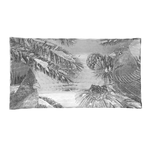 Winter Cardinal Server - Hand Wrought Small Horizon Metal Serving Tray - YinzerShop