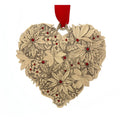 Winter Floral Ornament | Seasons of Love Bronze Heart | Festive Holiday Decor - YinzerShop