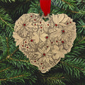 Winter Floral Ornament | Seasons of Love Bronze Heart | Festive Holiday Decor - YinzerShop