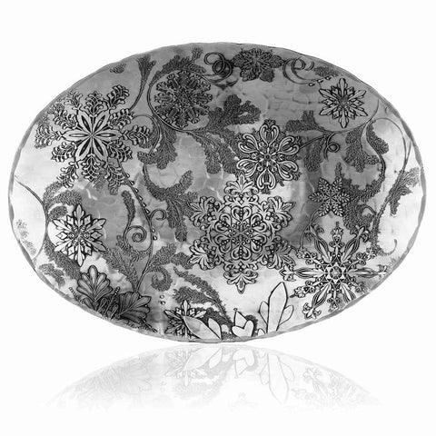 Wintersong Oval Dish - Handcrafted Oval Plate | Intricate Metal Dish by Wendell August Forge - YinzerShop