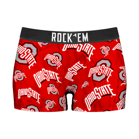 Women's Boy Shorts - Ohio State Buckeyes - Logo All-Over Underwear - YinzerShop