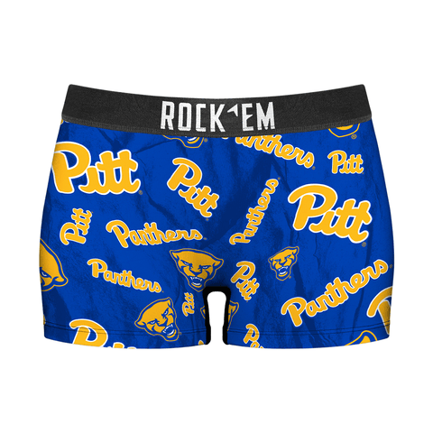 Women's Boy Shorts - Pittsburgh Panthers - Logo All-Over Underwear - YinzerShop