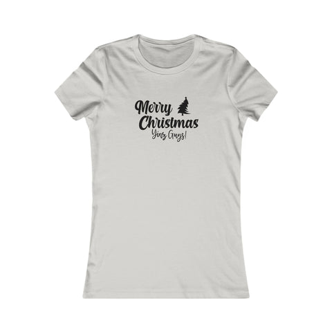Women's Christmas Tee - Merry Christmas Yinz Slim Fit Cotton Holiday Shirt T-Shirt - YinzerShop