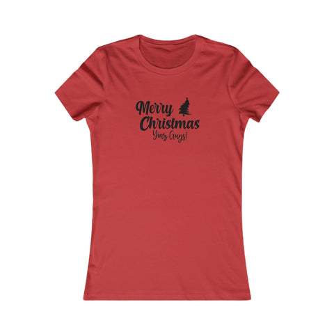 Women's Christmas Tee - Merry Christmas Yinz Slim Fit Cotton Holiday Shirt T-Shirt - YinzerShop