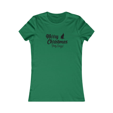 Women's Christmas Tee - Merry Christmas Yinz Slim Fit Cotton Holiday Shirt T-Shirt - YinzerShop