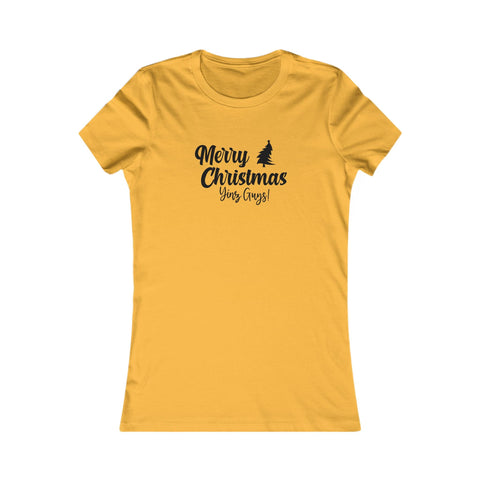 Women's Christmas Tee - Merry Christmas Yinz Slim Fit Cotton Holiday Shirt T-Shirt - YinzerShop