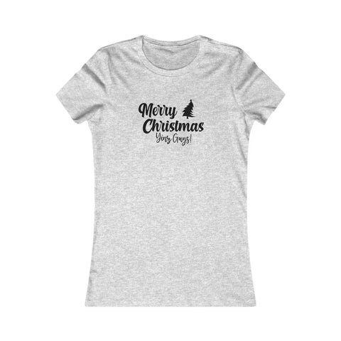 Women's Christmas Tee - Merry Christmas Yinz Slim Fit Cotton Holiday Shirt T-Shirt - YinzerShop