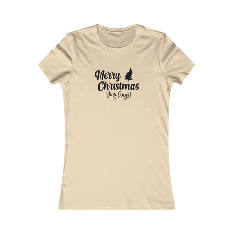 Women's Christmas Tee - Merry Christmas Yinz Slim Fit Cotton Holiday Shirt T-Shirt - YinzerShop