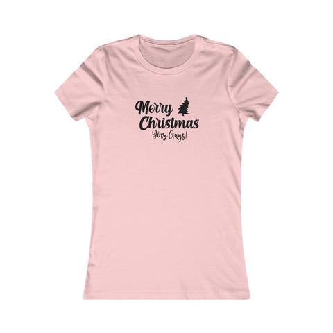 Women's Christmas Tee - Merry Christmas Yinz Slim Fit Cotton Holiday Shirt T-Shirt - YinzerShop