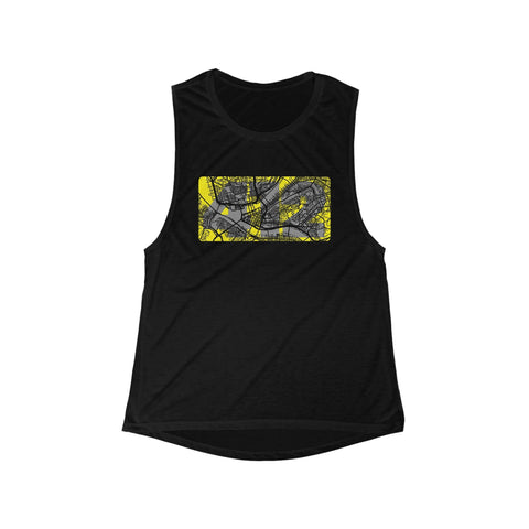 Women's Muscle Tank - 412 Map Flowy Scoop Neck Lightweight Workout Top Tank Top - YinzerShop