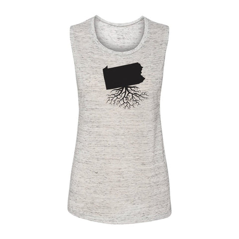 Women's Muscle Tank - Pennsylvania Relaxed Fit Tank Top with Curved Hem Women's Tank Top - YinzerShop