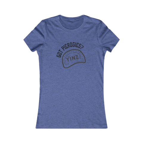 Women's Pierogi Tee - Yinz Got Pierogies? Slim Fit Shirt | Pittsburgh Cotton Crew Neck T-Shirt - YinzerShop