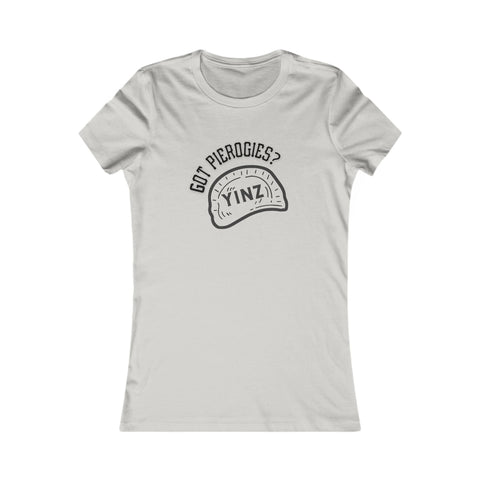 Women's Pierogi Tee - Yinz Got Pierogies? Slim Fit Shirt | Pittsburgh Cotton Crew Neck T-Shirt - YinzerShop