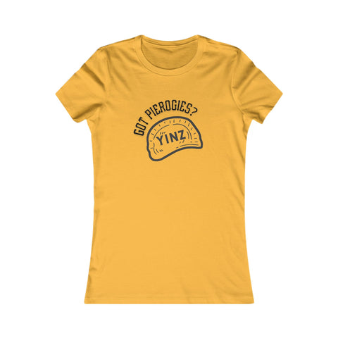 Women's Pierogi Tee - Yinz Got Pierogies? Slim Fit Shirt | Pittsburgh Cotton Crew Neck T-Shirt - YinzerShop