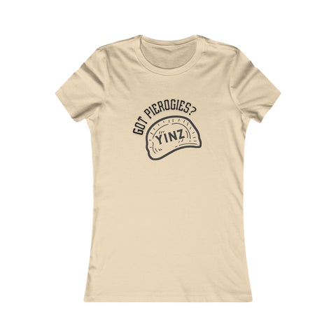 Women's Pierogi Tee - Yinz Got Pierogies? Slim Fit Shirt | Pittsburgh Cotton Crew Neck T-Shirt - YinzerShop