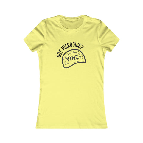 Women's Pierogi Tee - Yinz Got Pierogies? Slim Fit Shirt | Pittsburgh Cotton Crew Neck T-Shirt - YinzerShop