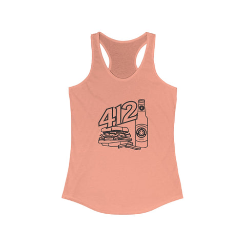 Women's Racerback Tank - 412 Icon Fitted Tank Top | Lightweight Cotton Blend, Breathable Fabric Tank Top - YinzerShop