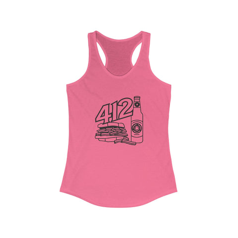 Women's Racerback Tank - 412 Icon Fitted Tank Top | Lightweight Cotton Blend, Breathable Fabric Tank Top - YinzerShop