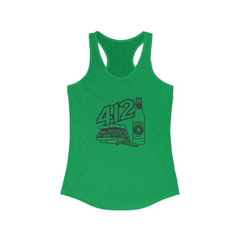 Women's Racerback Tank - 412 Icon Fitted Tank Top | Lightweight Cotton Blend, Breathable Fabric Tank Top - YinzerShop
