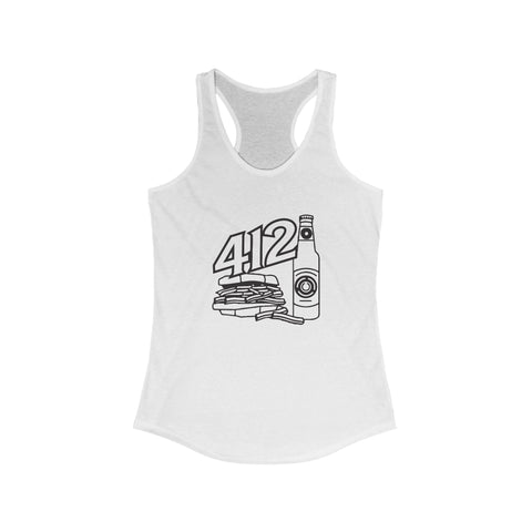 Women's Racerback Tank - 412 Icon Fitted Tank Top | Lightweight Cotton Blend, Breathable Fabric Tank Top - YinzerShop