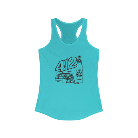 Women's Racerback Tank - 412 Icon Fitted Tank Top | Lightweight Cotton Blend, Breathable Fabric Tank Top - YinzerShop