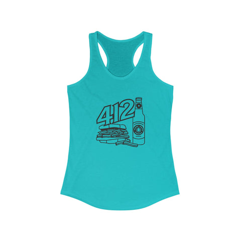Women's Racerback Tank - 412 Icon Fitted Tank Top | Lightweight Cotton Blend, Breathable Fabric Tank Top - YinzerShop