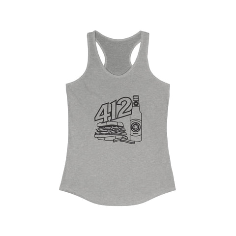 Women's Racerback Tank - 412 Icon Fitted Tank Top | Lightweight Cotton Blend, Breathable Fabric Tank Top - YinzerShop