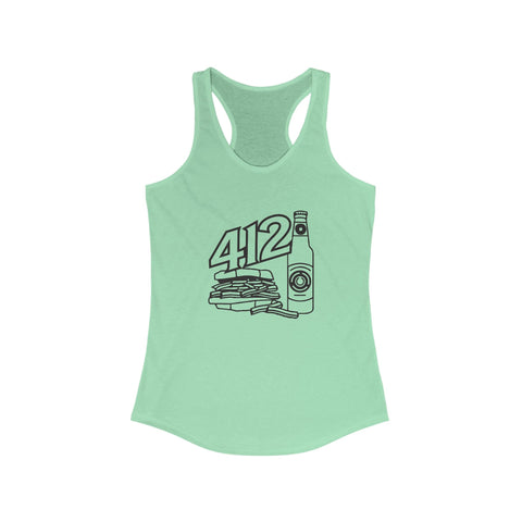 Women's Racerback Tank - 412 Icon Fitted Tank Top | Lightweight Cotton Blend, Breathable Fabric Tank Top - YinzerShop