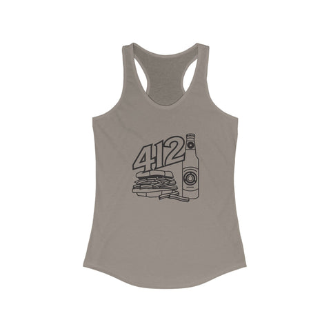 Women's Racerback Tank - 412 Icon Fitted Tank Top | Lightweight Cotton Blend, Breathable Fabric Tank Top - YinzerShop