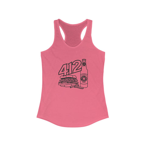 Women's Racerback Tank - 412 Icon Fitted Tank Top | Lightweight Cotton Blend, Breathable Fabric Tank Top - YinzerShop