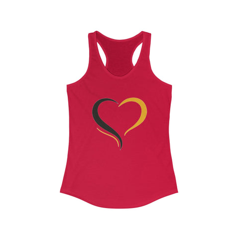 Women's Racerback Tank | Black and Yellow Heart Hip Length Tank Top with Tearaway Label Shirt Tank Top - YinzerShop
