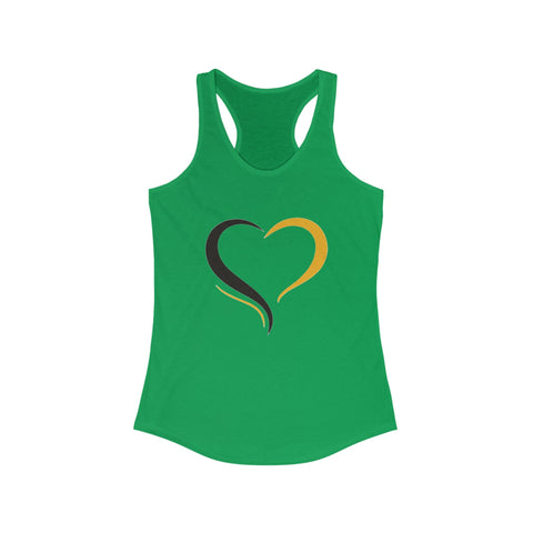 Women's Racerback Tank | Black and Yellow Heart Hip Length Tank Top with Tearaway Label Shirt Tank Top - YinzerShop