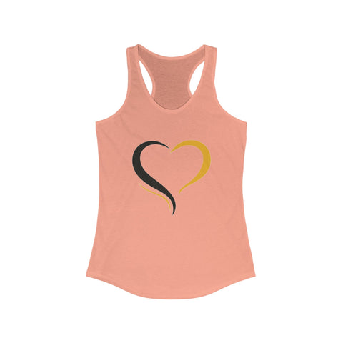 Women's Racerback Tank | Black and Yellow Heart Hip Length Tank Top with Tearaway Label Shirt Tank Top - YinzerShop