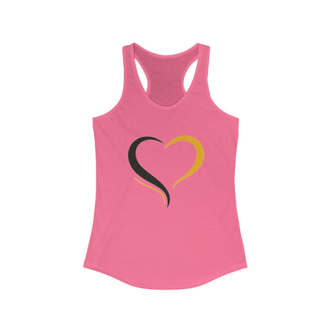 Women's Racerback Tank | Black and Yellow Heart Hip Length Tank Top with Tearaway Label Shirt Tank Top - YinzerShop