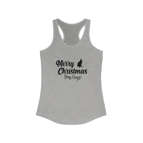 Women's Racerback Tank - Merry Christmas Yinz Fitted Cotton Tank Top for Summer Layering Tank Top - YinzerShop